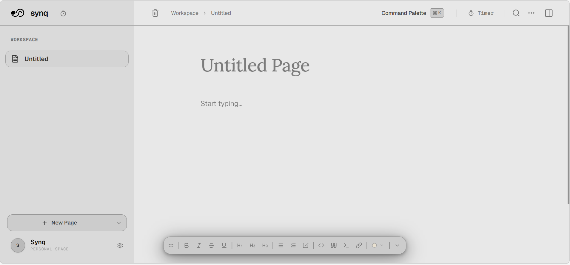 Greyscale theme — Synq editor